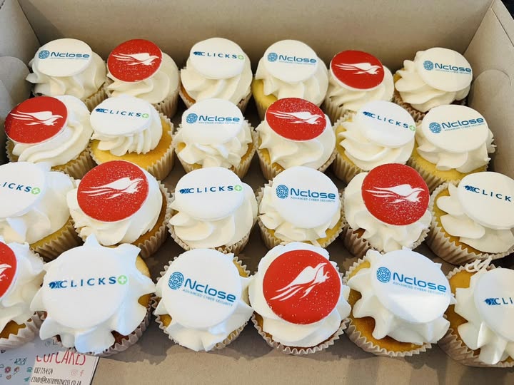Corporate cupcakes, Clicks corporate cupcakes, cupcakes, logo cupcakes, branded cupcakes, branded logo cupcakes, corporate cupcakes, birthday cupcakes, cupcakes